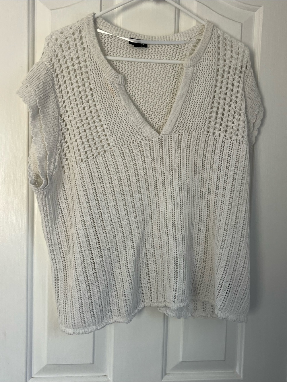 Torrid Cream Open-Knit V-Neck Sweater Vest